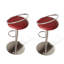 Chaise d'appoint à dossier bas rouge (ensemble de 2)-1574657210