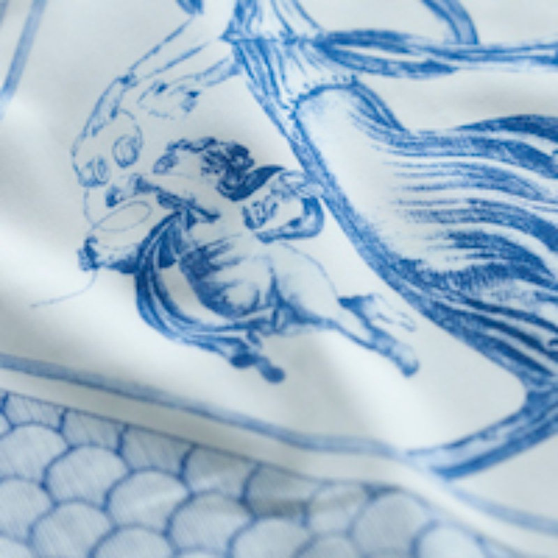 Tissu 100% coton Les Scenes, bleu