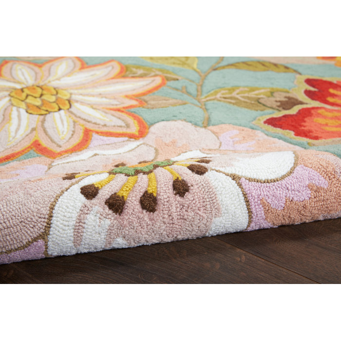 Andover Mills™ Modoc Hand Hooked Floral Rug & Reviews | Wayfair