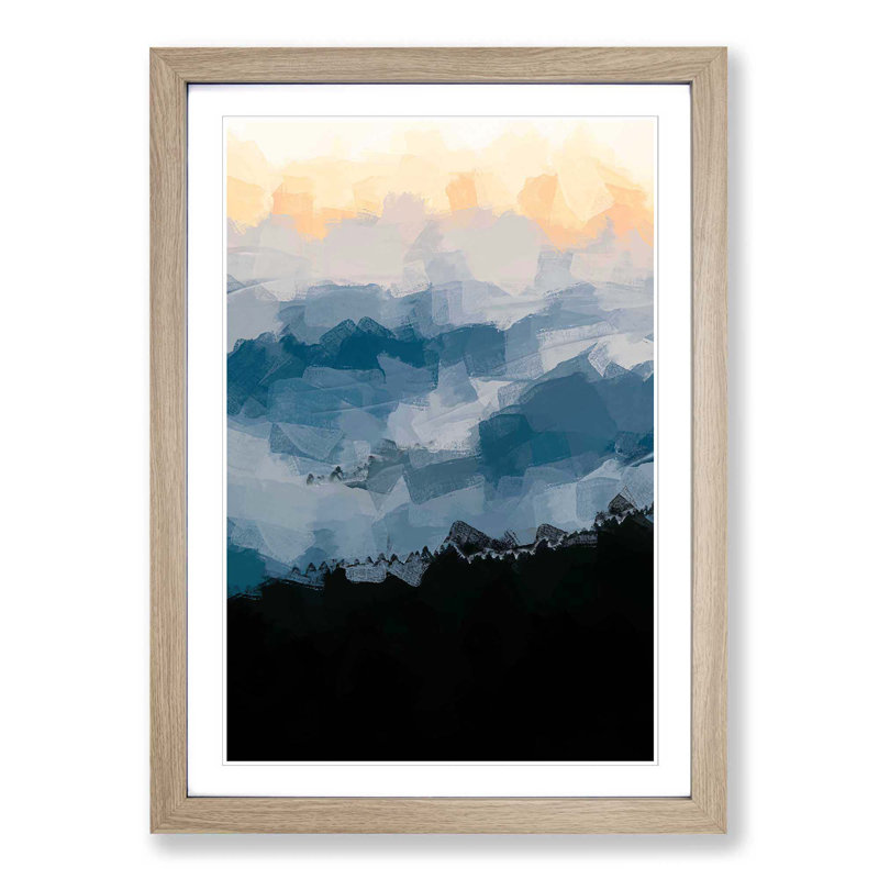 Sea of Fog over a Californian Forest in Abstract - Picture Frame Graphic Art Print, 76cm H x 50cm W x 2cm D, Oak