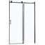 Porte de douche coulissante simple noir mat 48 po x 76 po. Verre trempé épais. Cadre robuste. Poignée. Réglable pour le mur. Quincaillerie d'installation-121478957