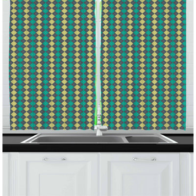 Argyle Tailored Kitchen Curtain