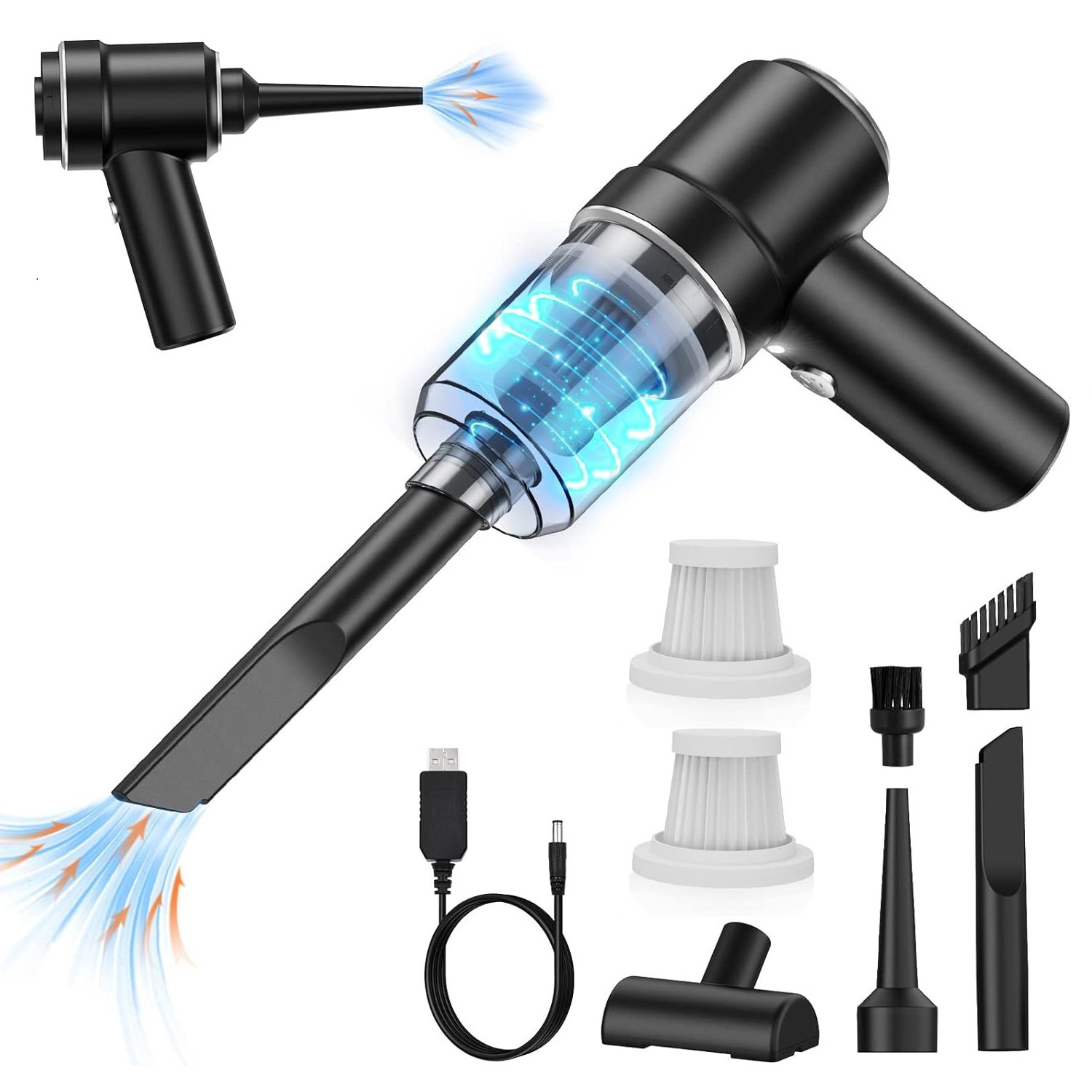 2 In 1 Cordless Mini Vacuum Cleaner With Air Blowing Feature
