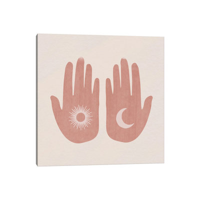 Soleil, lune, mains - impression d'art graphique