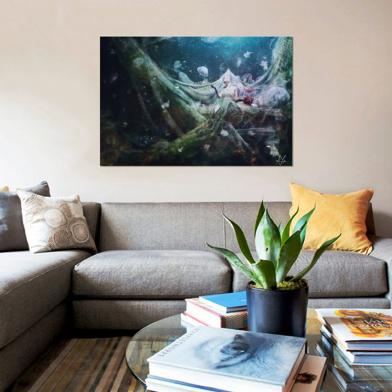« s’effilochent », impression sur toile, H 12 po x l 18 po x P 1,5 po, Toile tendue, Pas de tapis