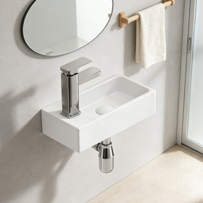 14" Bathroom Vessel Sink With Faucet, Drain Assembly