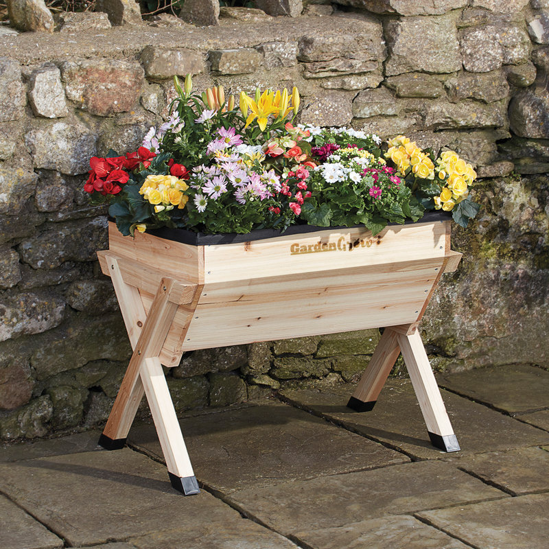 Buckmiller Wood Elevated Planter, Light Oak, 60cm H x 73cm W x 49cm D