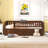 Walnut Twin Daybed With Extra Trundle And Protective Fence Guardrails In Tone-1648762763-1648762760