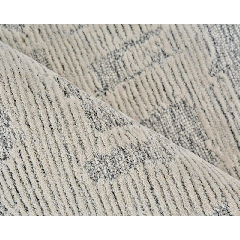 Aspen Hand Tufted Abstract Area Rug, Rectangle 12' x 15', Gray/Ivory