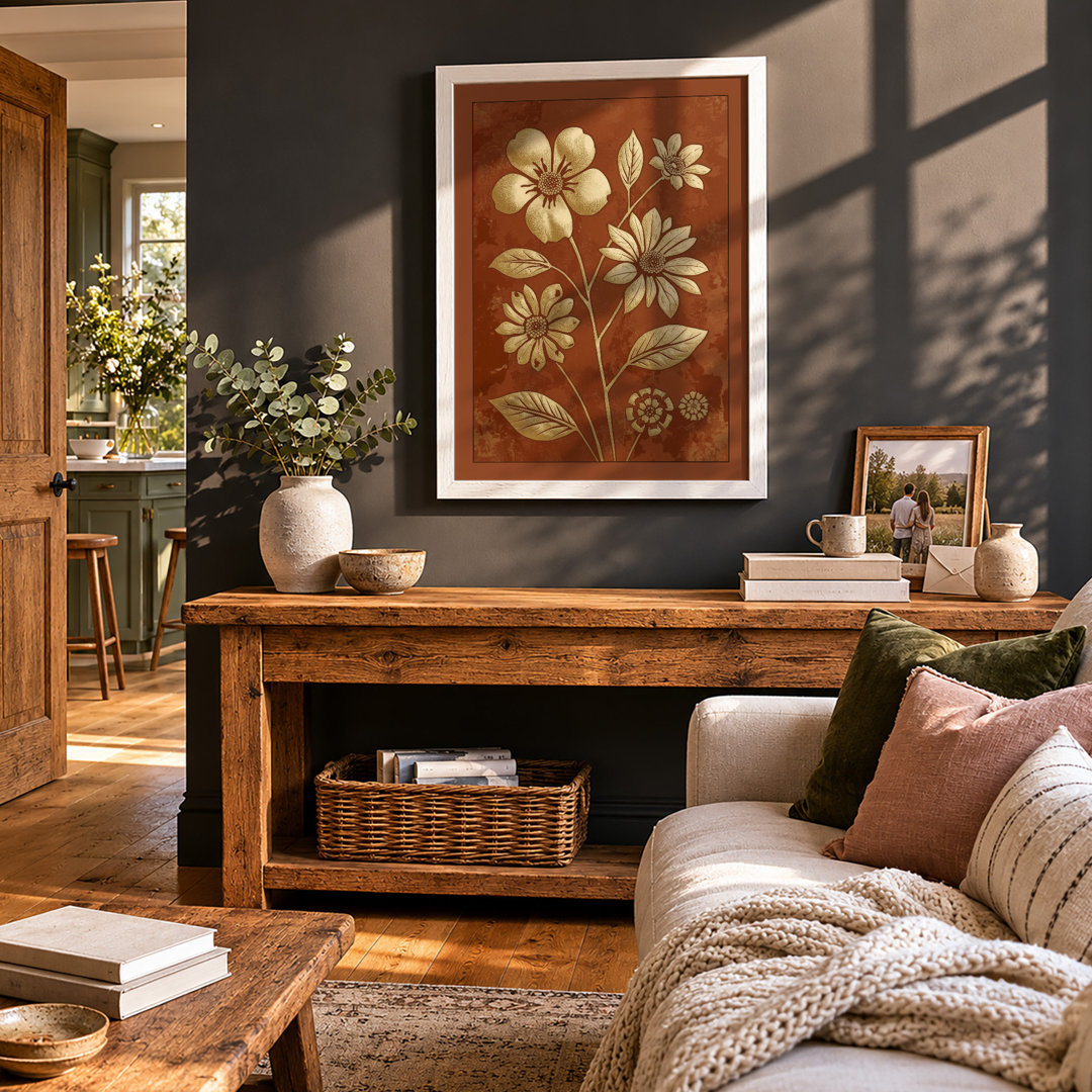 Study in Ochre Botanical Framed Art Print