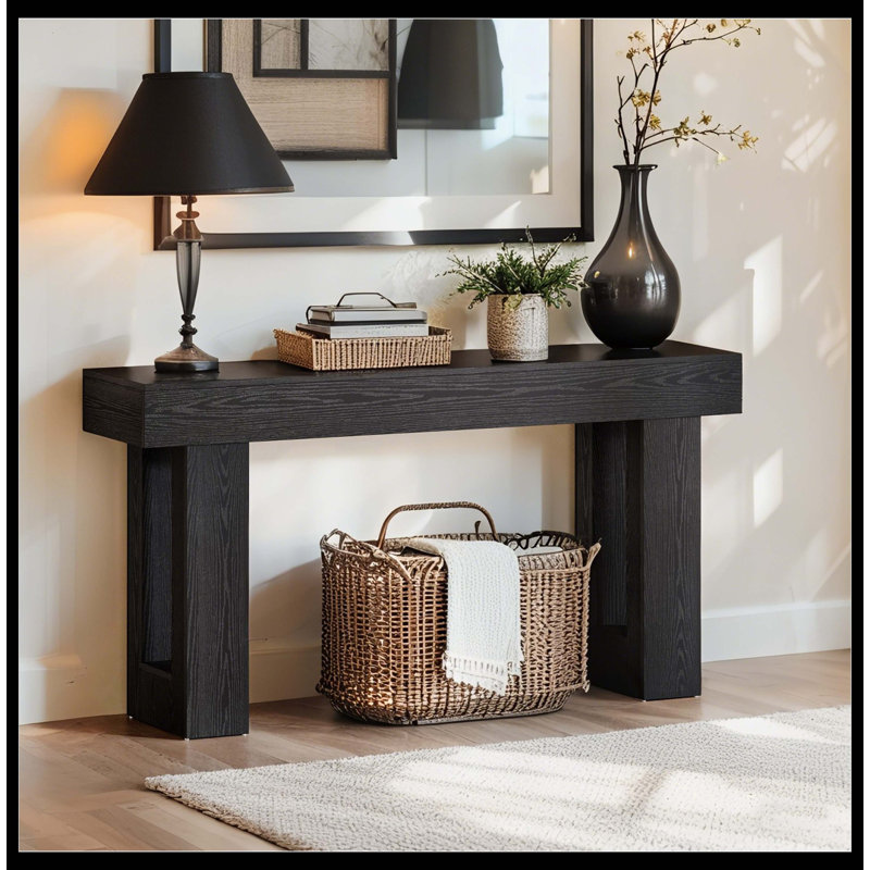 Table de canapé en bois, console de 63 pouces pour entrée