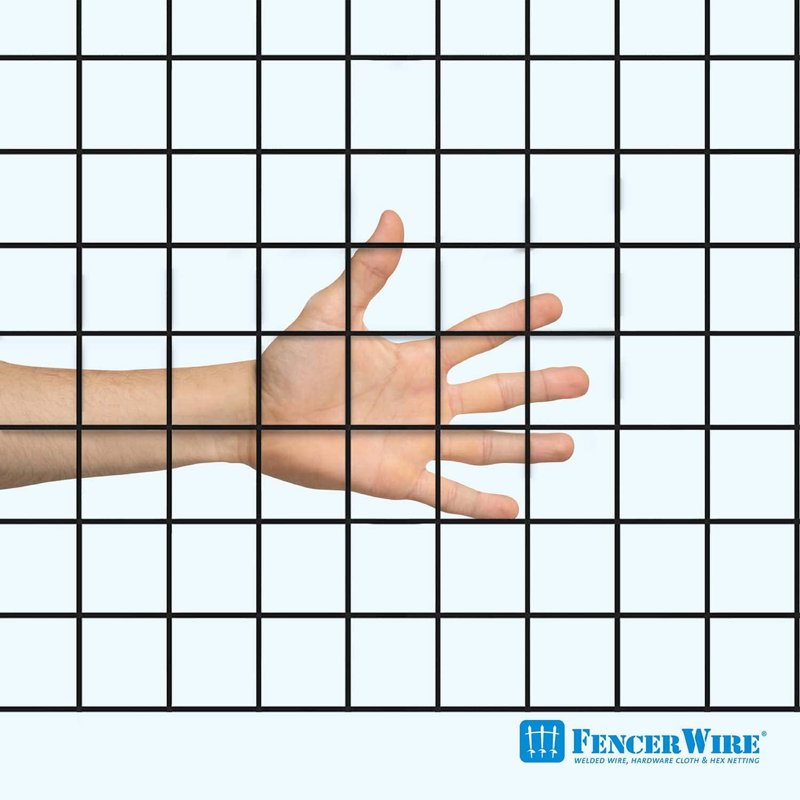Fencer Wire 16 Gauge Black Vinyl Coated Welded Wire with Mesh Size 1.5” x 1.5”, Multiple Sizes, 3 ft. H x 50 ft. W
