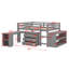 Lit mezzanine bas bas avec commode, tablettes et bureau, lit multifonctionnel-1805143838