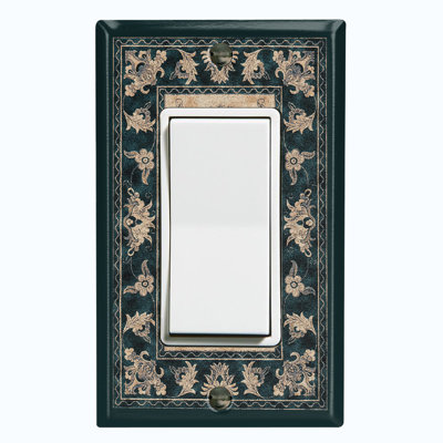 Elegant Beige Dark Green Carpet Print 1 - Gang Rocker Standard Wall Plate