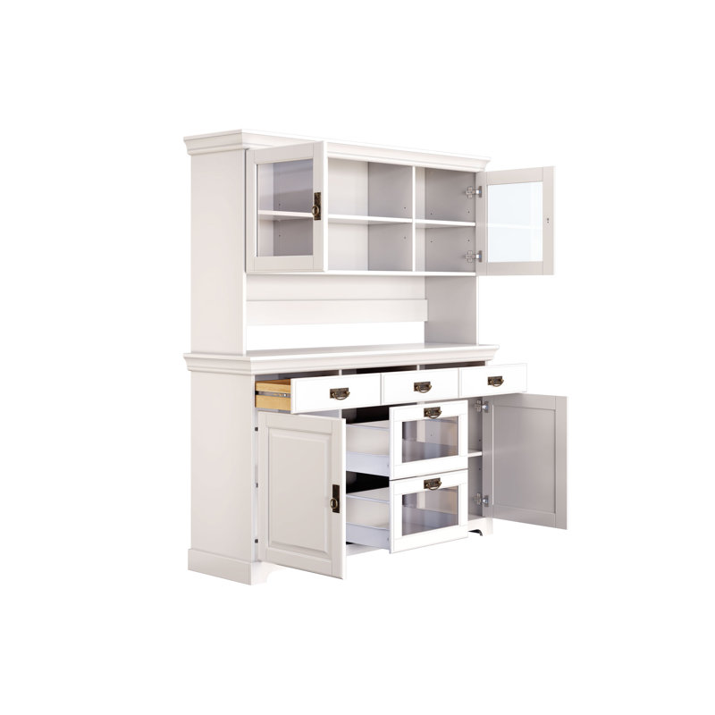 Harrietstown 145cm Solid Wood Sideboard, White