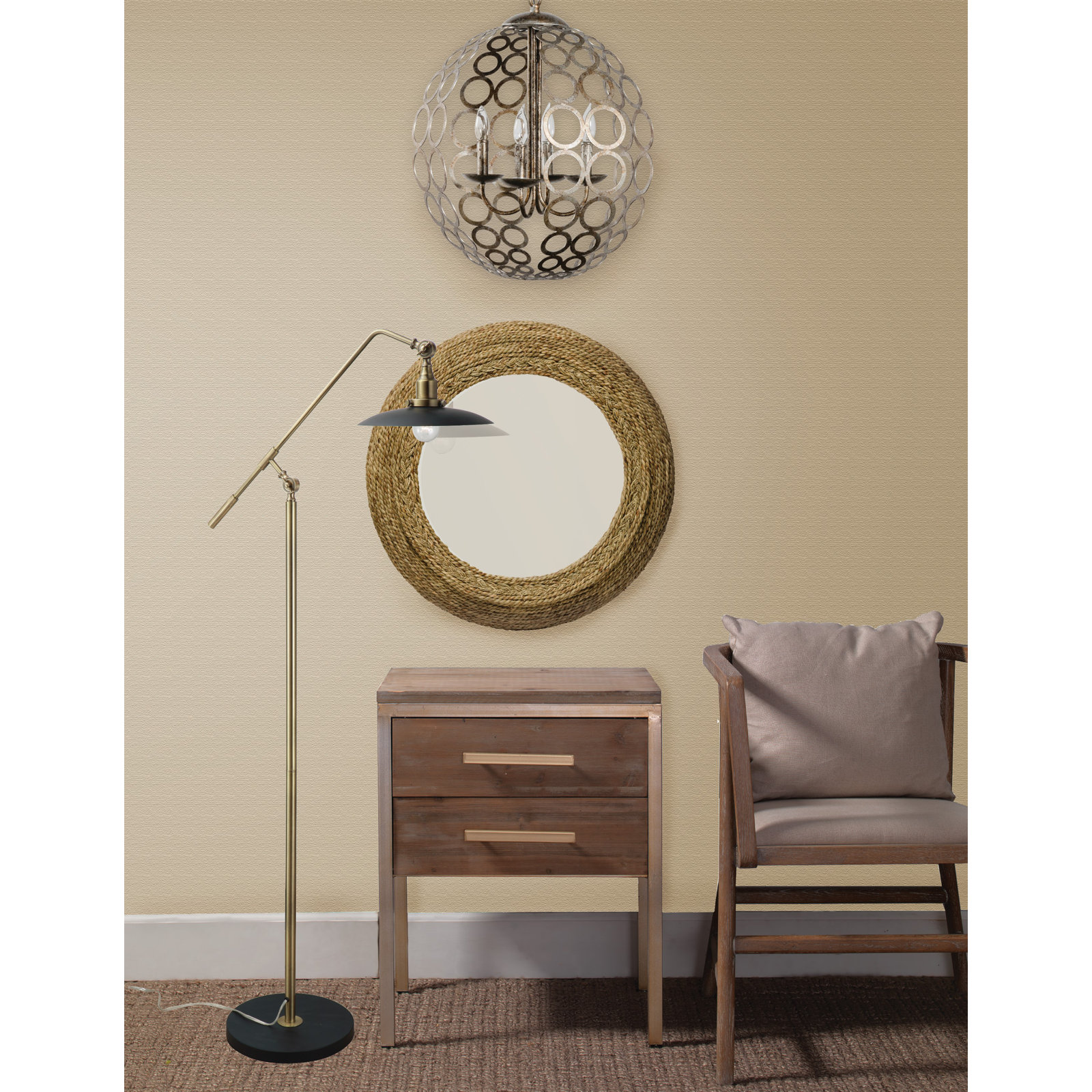 Johanna 65'' Swing Arm Floor Lamp
