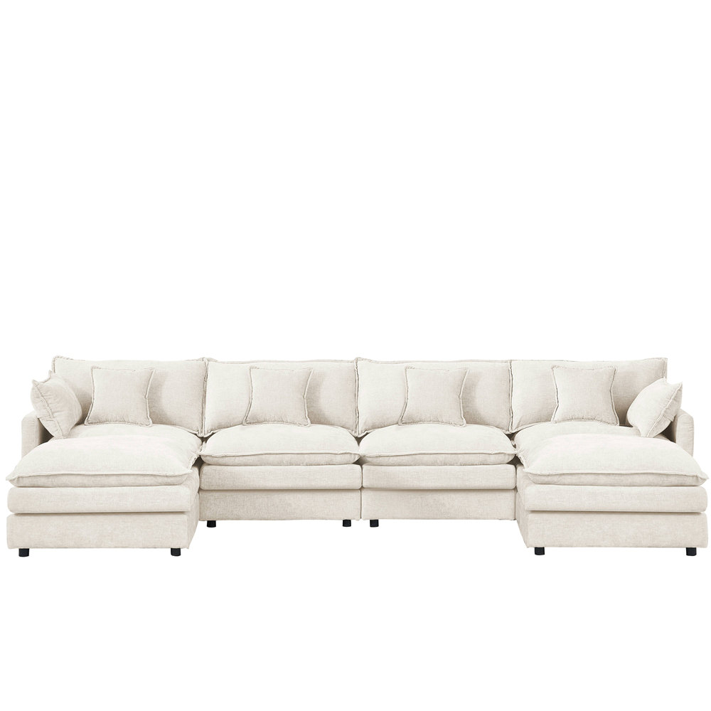 Latitude Run® Modular Sectional Sofa, 130.7 Inch U Shaped Couch Set for ...