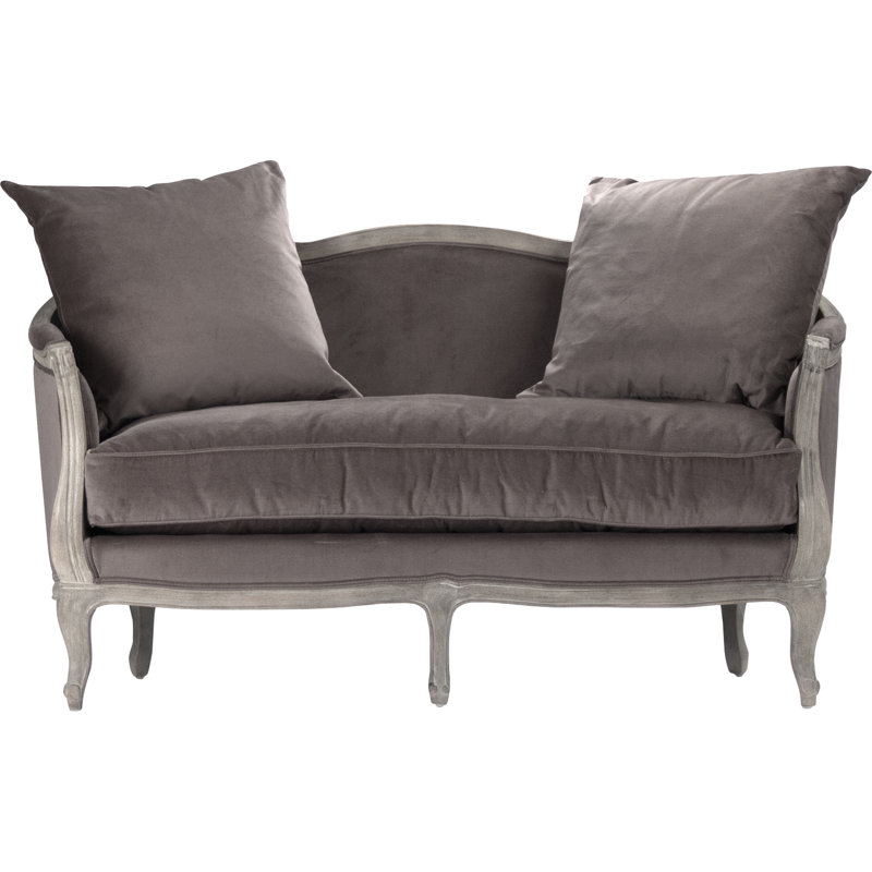 Gracia Upholstered 61'' Loveseat, Brown Velvet