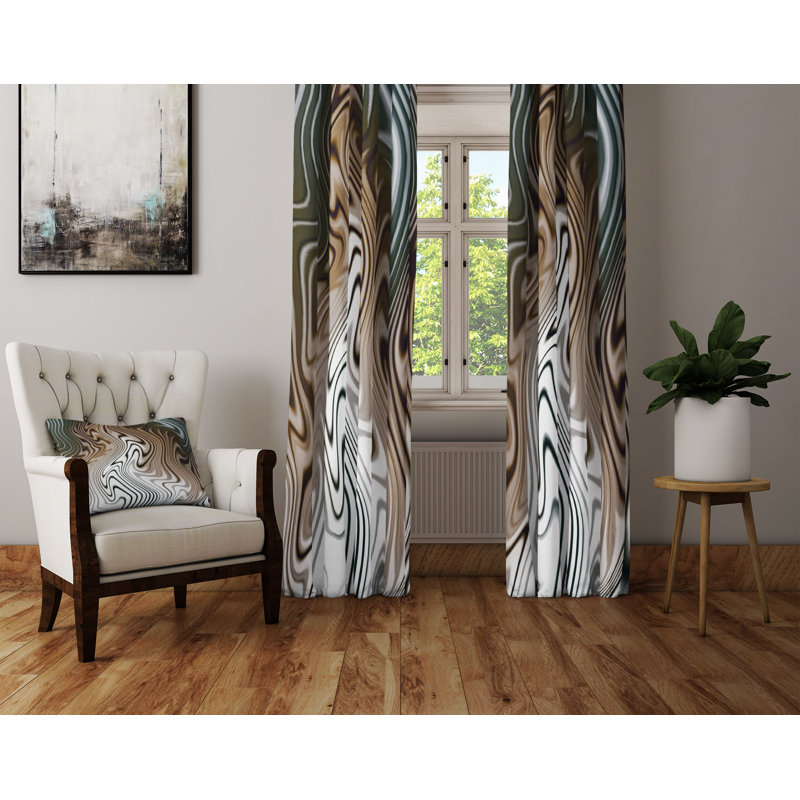 Panneaux de rideaux ondulés abstraits, L 40 po x L 52 po