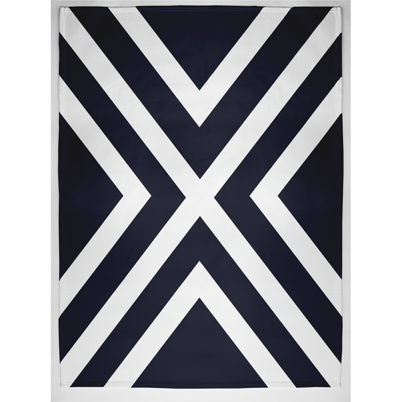 Zadie Plain Weave / Muslin Throw Blanket, Navy
