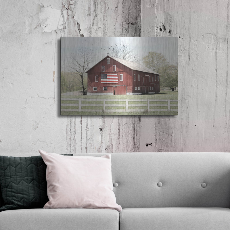 «Patriotic Barn» par Lori Deiter, H 24 po x l 36 po