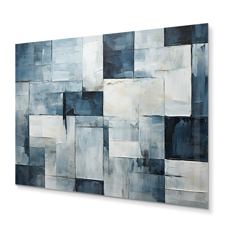 - Collages abstraits, impressions murales en métal, H 12 po x l 20 po x P 1 po