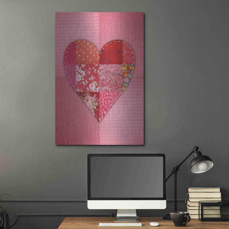 «Patch Heart Pink» par Rachel Caldwell, H 36 po x l 24 po