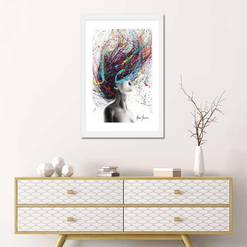 «The Edge» par Ashvin Harrison - impression d'art graphique, Blanc, H 24 po x l 16 po x P 1 po, Papier encadré blanc