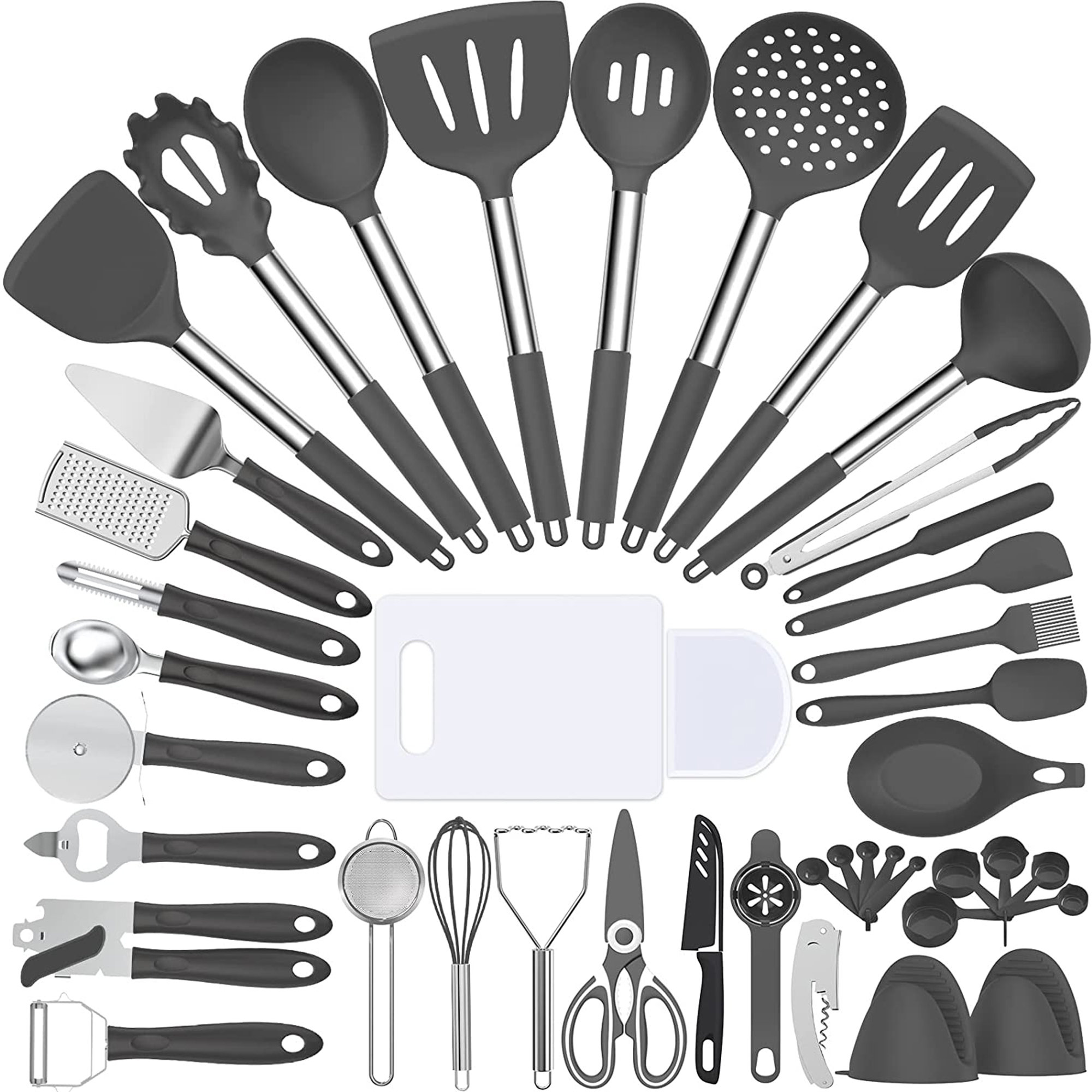 Lux Decor Collection Cooking Utensils Set-Kitchen Accessories, Nylon  Cookware Set-Kitchen Gadget Tools of Black 23 Pieces 