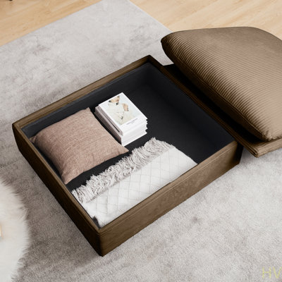 Repose-pieds en tissu velours côtelé Corduroy à combiner avec un canapé 2 places, un canapé 3 places et un canapé 4 places