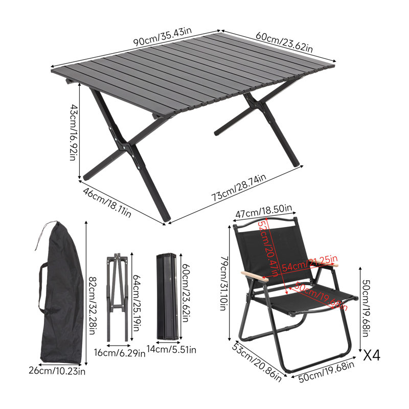 Patio Dining Set with, 43cm H x 90cm W x 60cm D