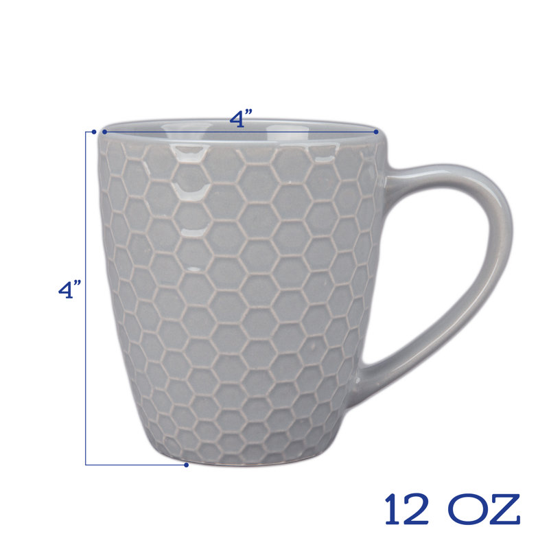 BIA Cordon Bleu Set Of 4, Honeycomb Mugs, Gray