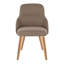 Chaises de salle à manger contemporaines avec revêtement en similicuir et pieds en bois cintré - ensemble de 2-130076342-130076344
