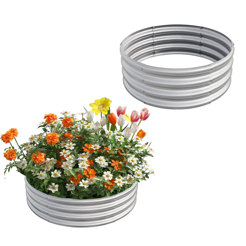 Jardinière Zeyah, H 11,40 po x l 32,00 po x P 32,00 po, Argent