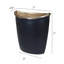 Vase décoratif, rebord courbé de 8 pouces en aluminium noir et doré