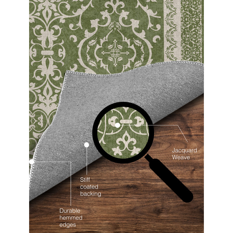 Rectangle Chair Mat with Straight Cut Edge for Firm Surfaces, 48" W x 72" L, Cilantro