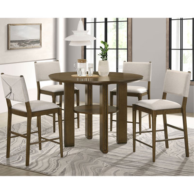 Crispin Brown Round Counter Height Dining Table