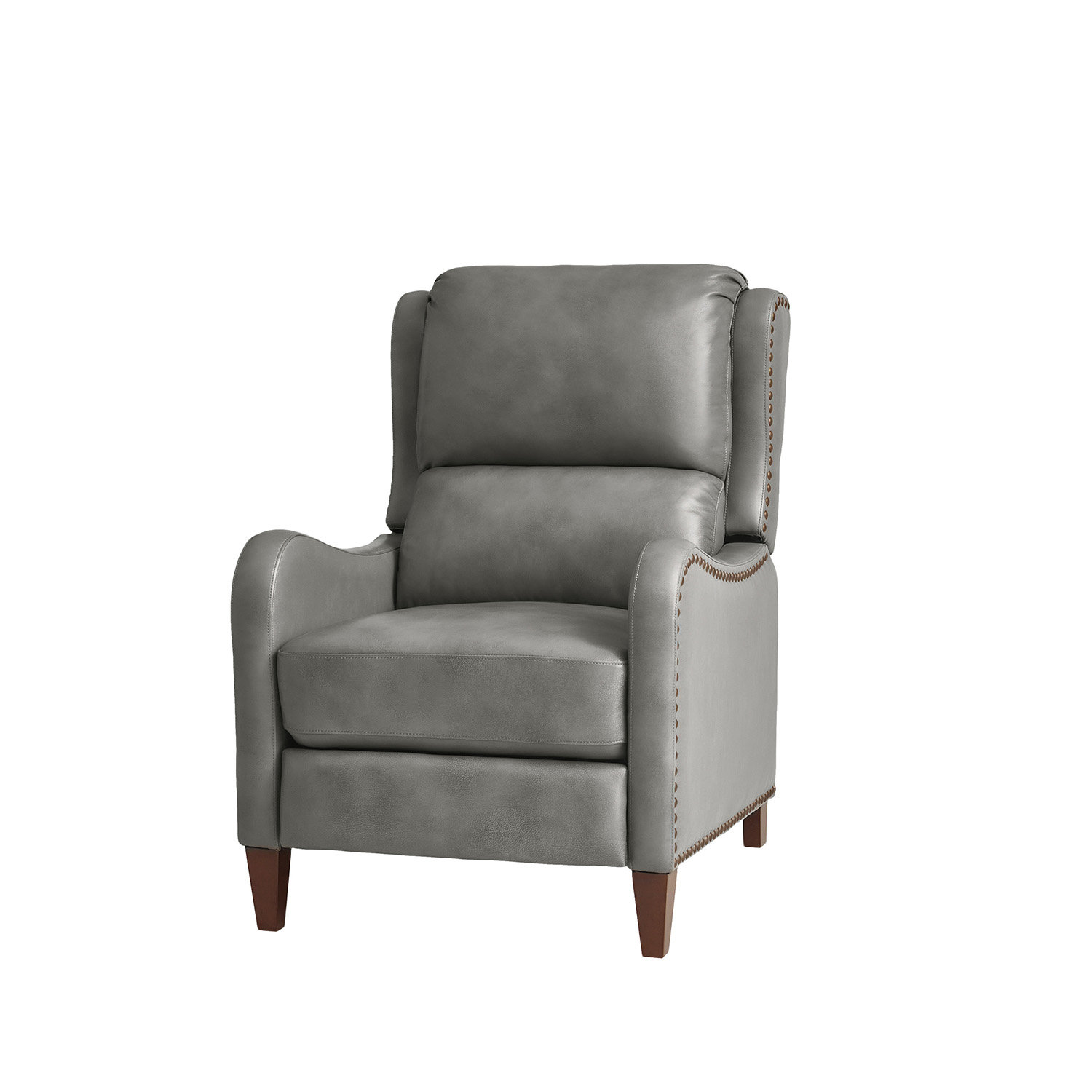 Beecher 29" Genuine Leather Push-Back Recliner, Dove