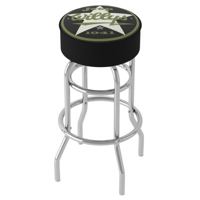 Swivel Upholstered Counter Stool with Metal Frame