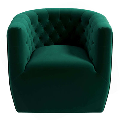 Green Velvet Swivel Chair