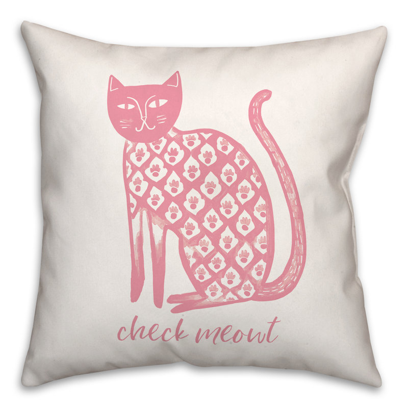Housse de coussin d'extérieur carrée Check Meowt Watercolor Cat
