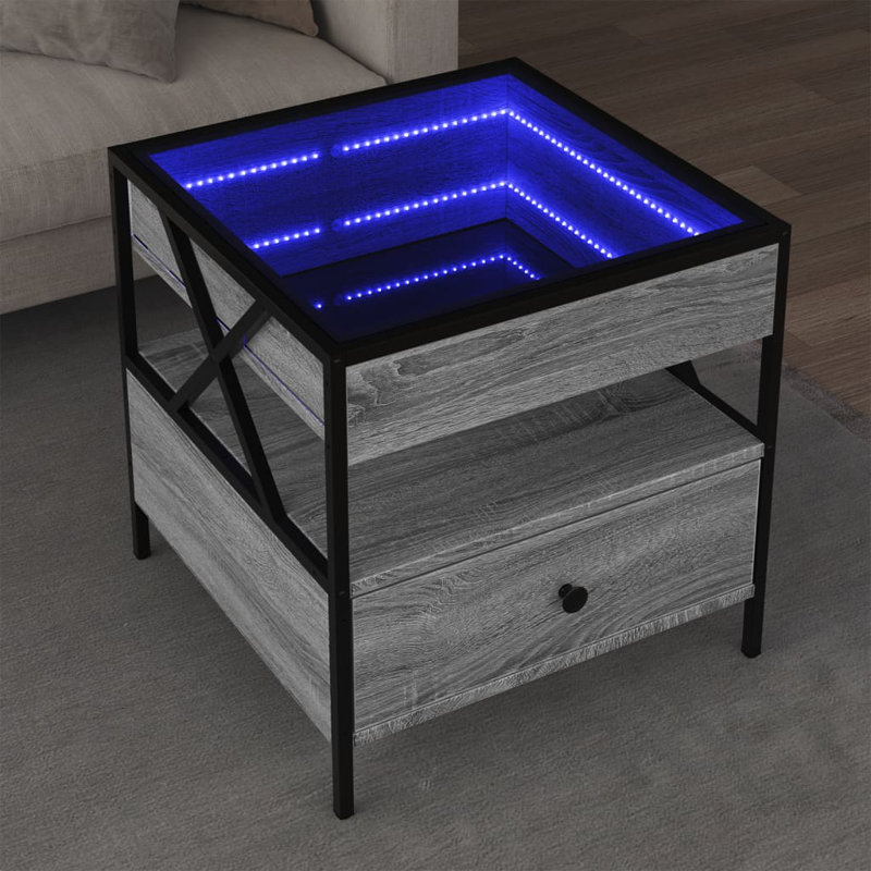 Cvitan Coffee Table with Storage, 51cm H x 50cm L x 50cm W, Grey Sonoma