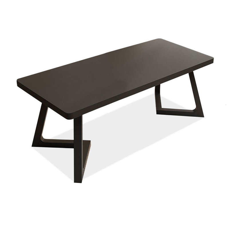 Black Rectangular Solid Wood Dining Table, 29.53"H x 70.87"L x 31.5"W