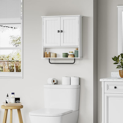 Armoire à pharmacie murale avec barre à serviettes pour salle de bain
