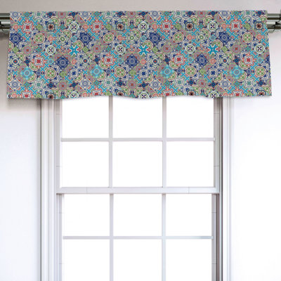 Sateen Patchwork Ruffled Window Valance