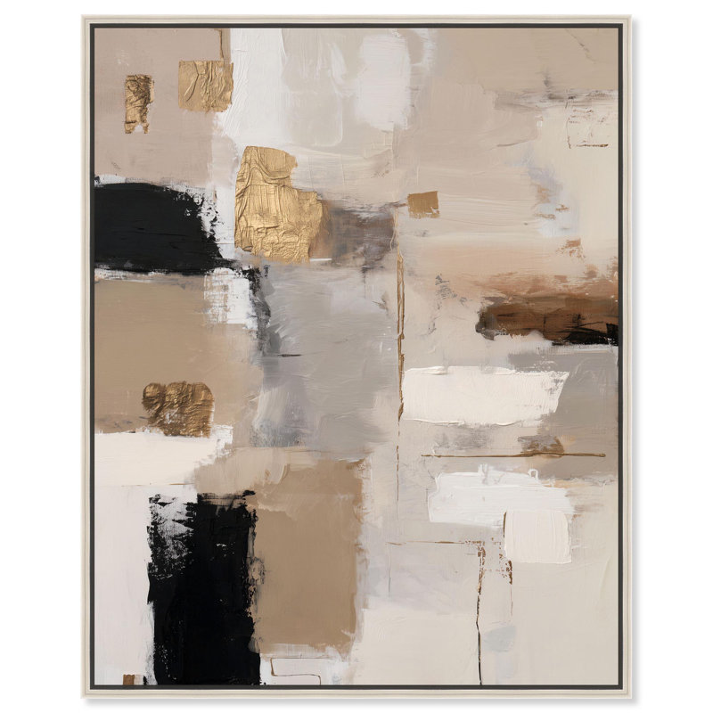 «Shadowed Plains I», reproduction d'art sur toile, art bohème neutre par Art Remedy, Structure noire, H 21 po x l 17 po