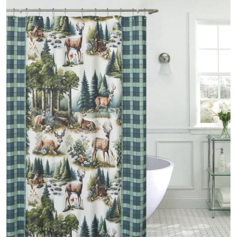 Deer Forest Heaven Woodland Shower Curtain