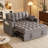 Sleeper Sofa Couch W/Pull Out Bed,  Modern Velvet Convertible Sleeper Sofa Bed, Small Love Seat Sofa Bed W/Pillows & Side Pockets For Small Space, Living Room, Apartment,Dark Gray-377464873