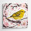 Oiseaux, fauvette jaune, art mural en métal blanc