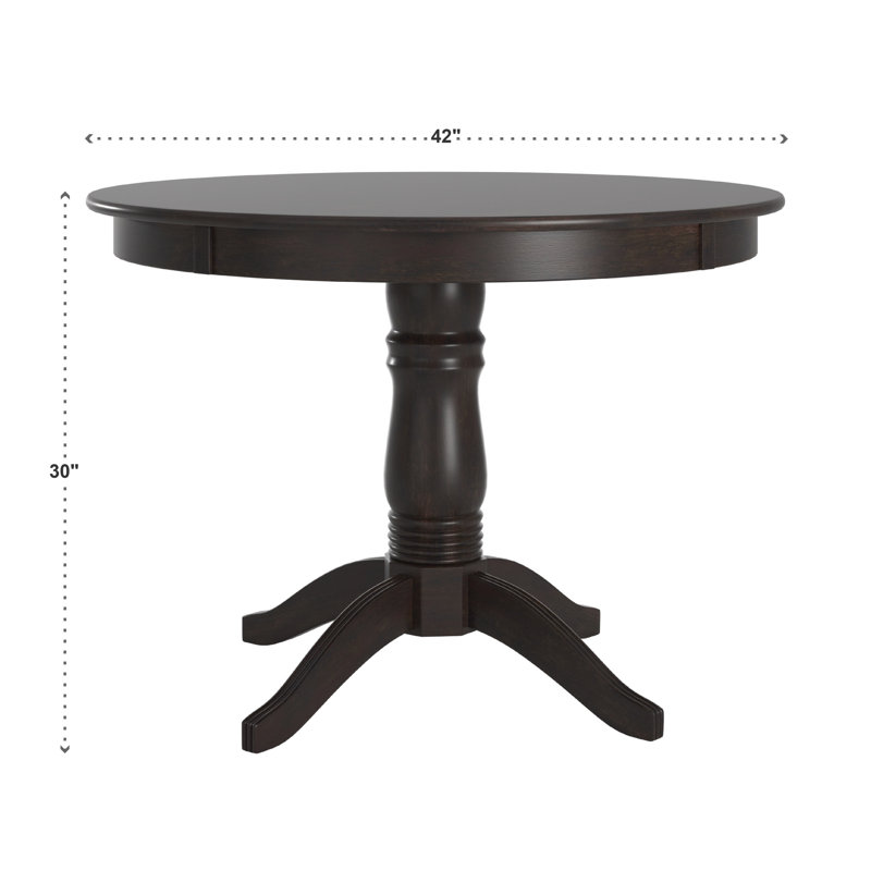 Alexa-Mae 4 - Person Solid Wood Top Pedestal Dining Set, Antique Black